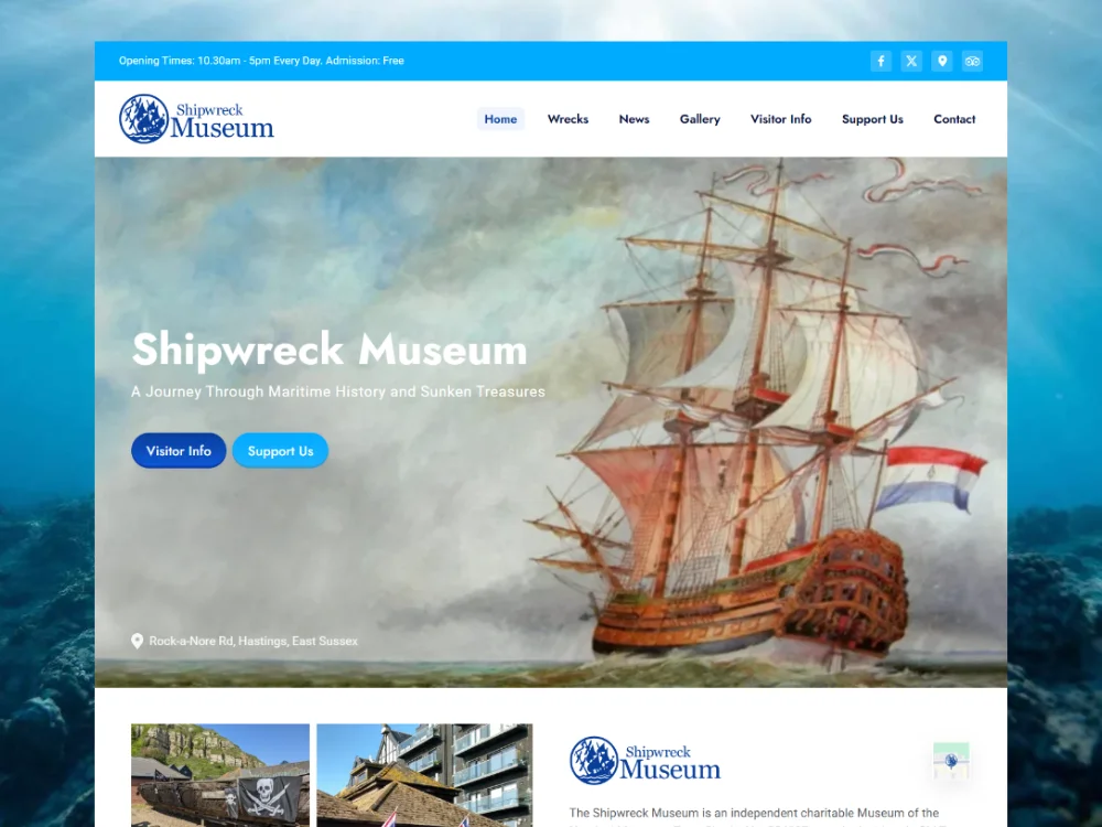 New design for the Shipwreck Museum's website